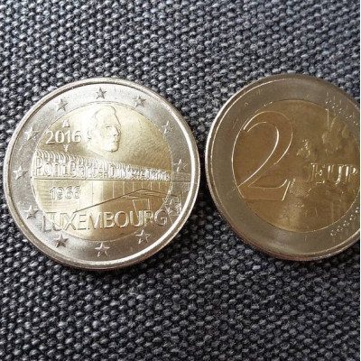 Монета 2 евро 2016 г. Люксембург "50 летие Моста Великой Герцогини  Шарлотты".